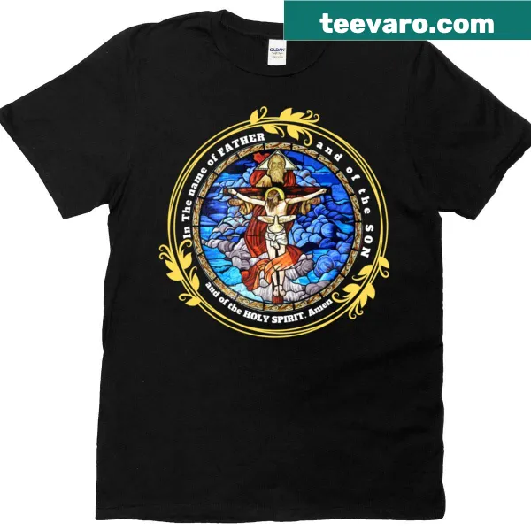 Elegant T-shirt featuring a graphic representation of the Holy Trinity