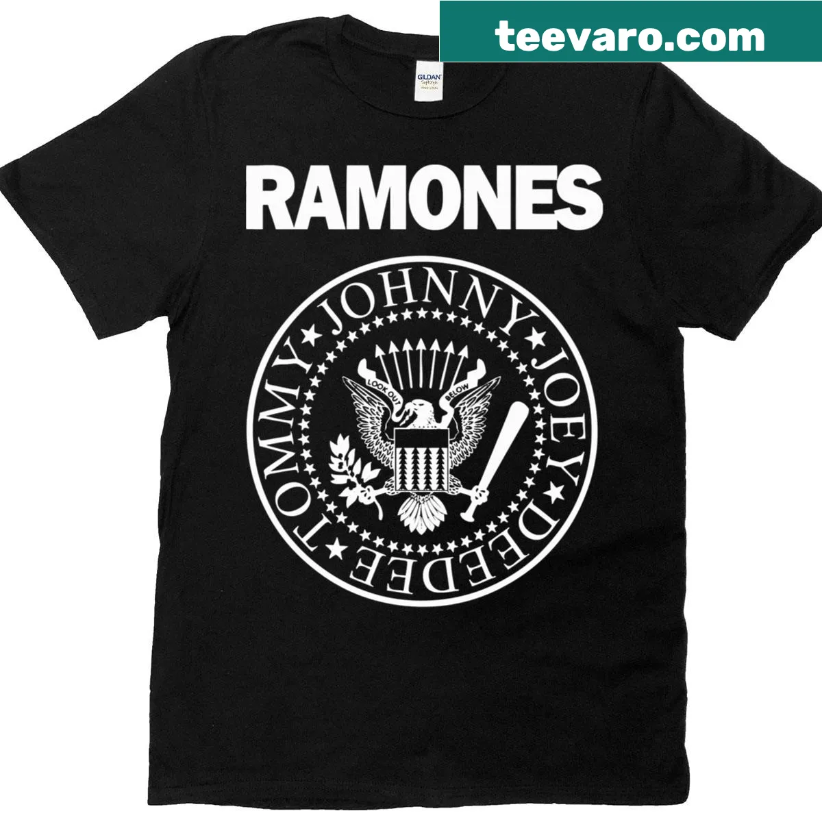 Vintage distressed T-shirt inspired by classic punk rock — on a men's t-shirt