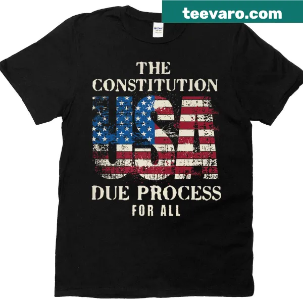 Badge-emblem T-shirt showcasing the United States Constitution theme.