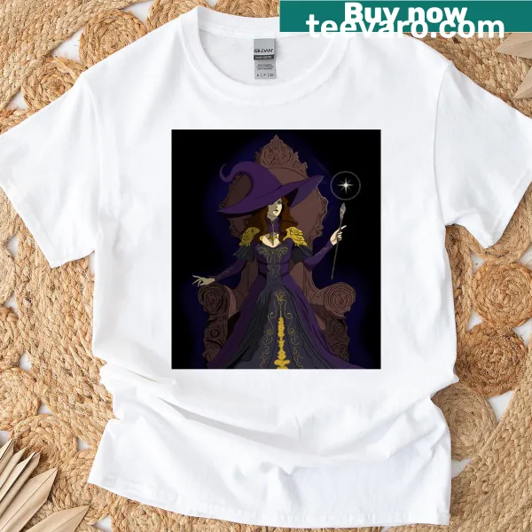 Illustration of a powerful witch on a premium T-shirt