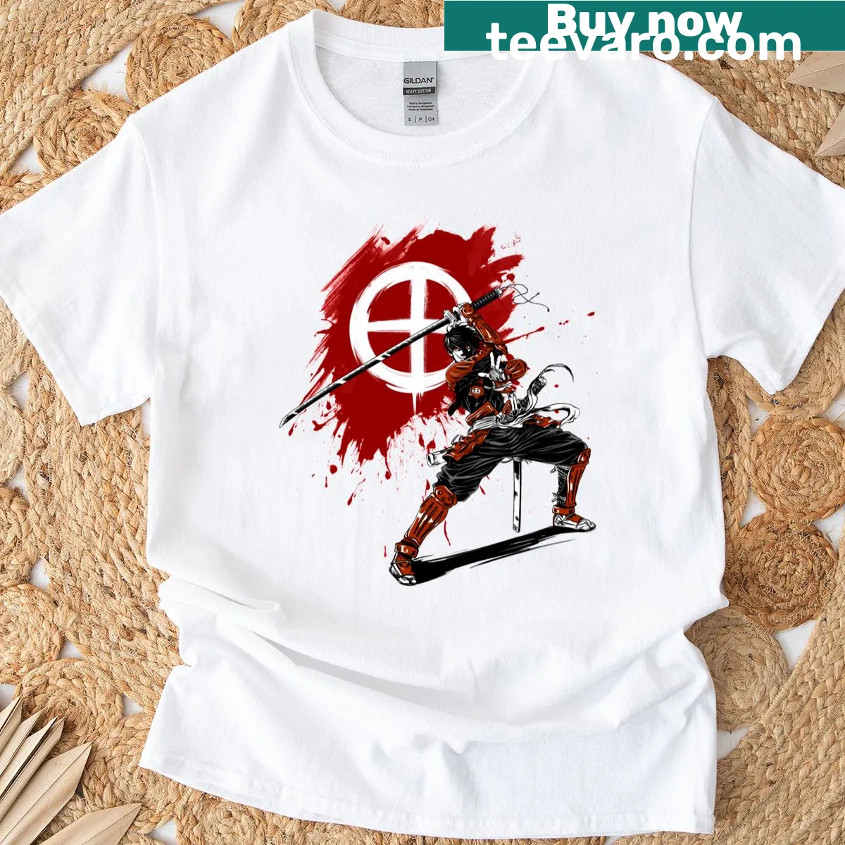 Minimalist silhouette of Toyohisa Shimazu T-shirt for history enthusiasts — on a men's t-shirt