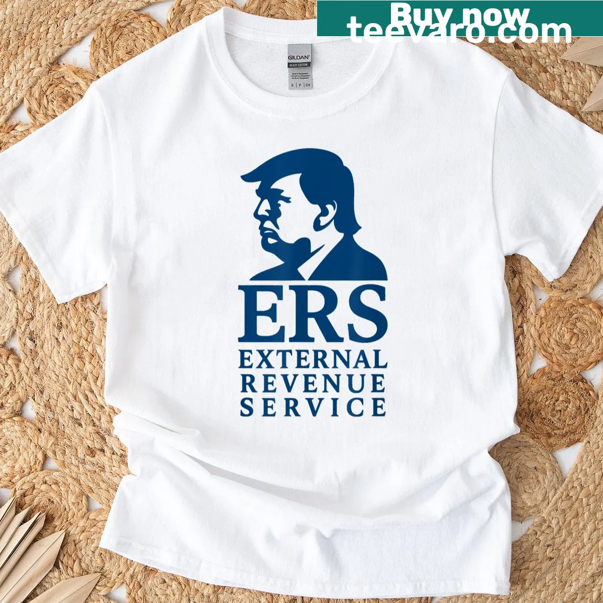 Sarcastic T-shirt with the phrase Trump External Revenue Service — on a men's t-shirt