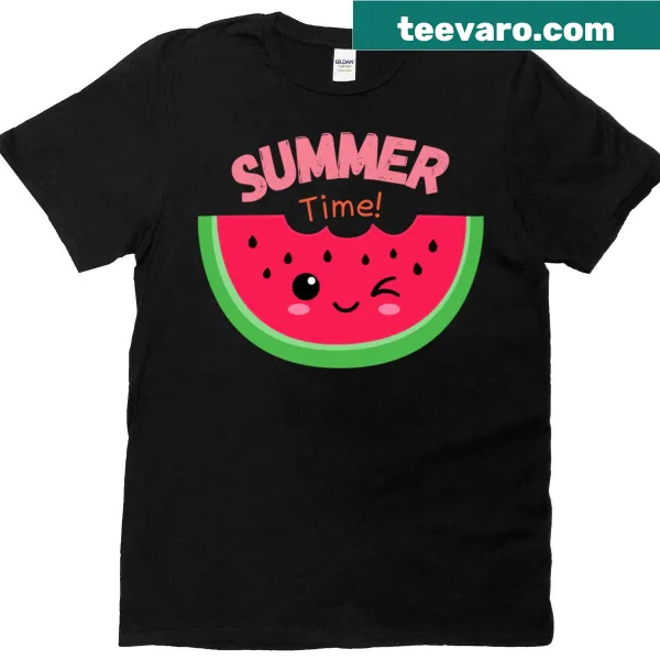 Oversized T-shirt with a whimsical twinkling watermelon graphic