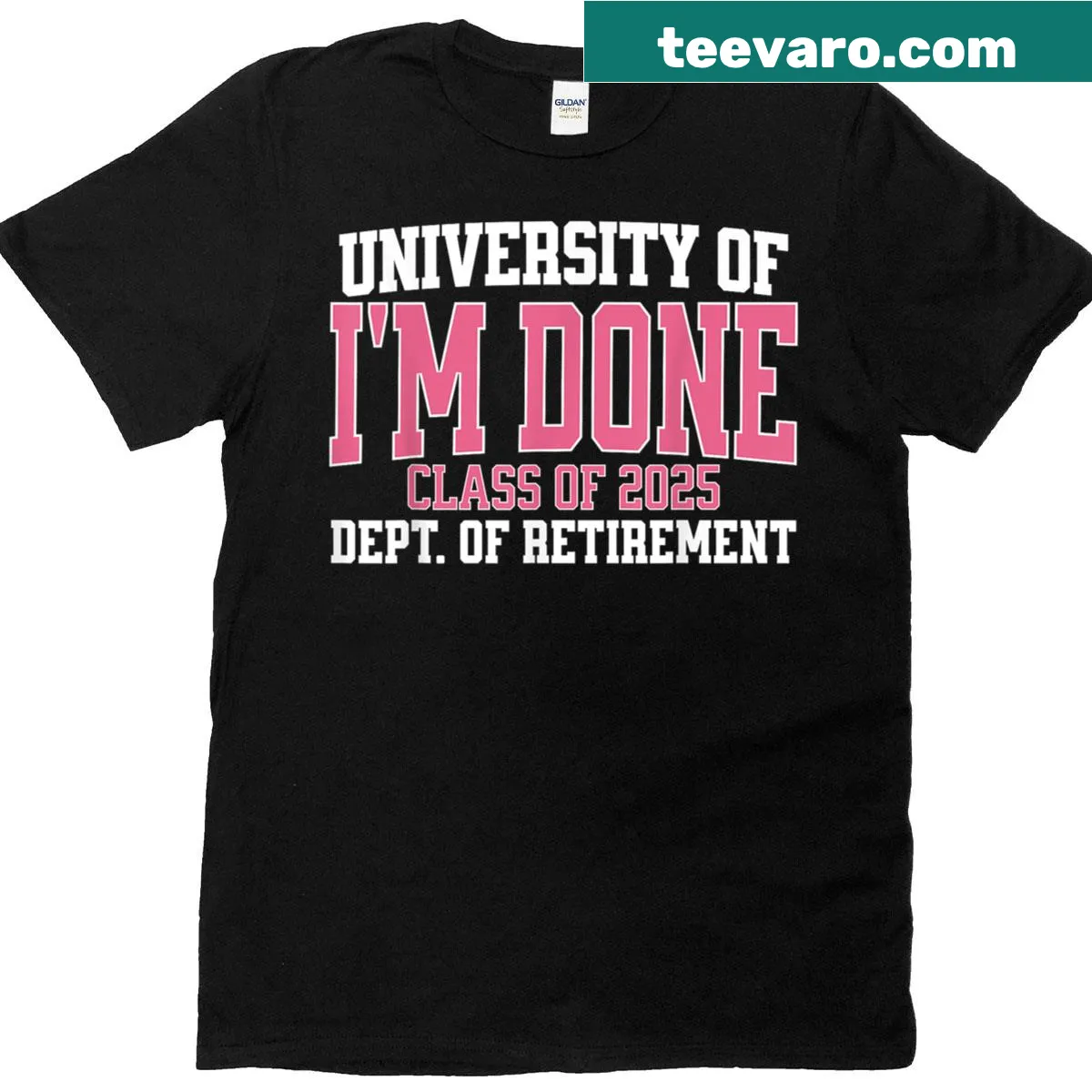 Retirement T-shirt for teachers featuring the phrase 'I'm Done' — on a men's t-shirt