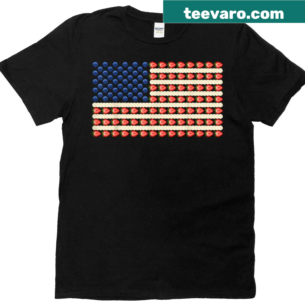 Jello American flag graphic T-shirt for Fourth of July — on a men's t-shirt