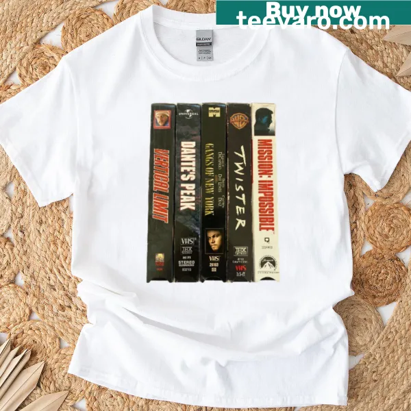 Vintage VHS tape graphic t-shirt celebrating the 90s and early 2000s.