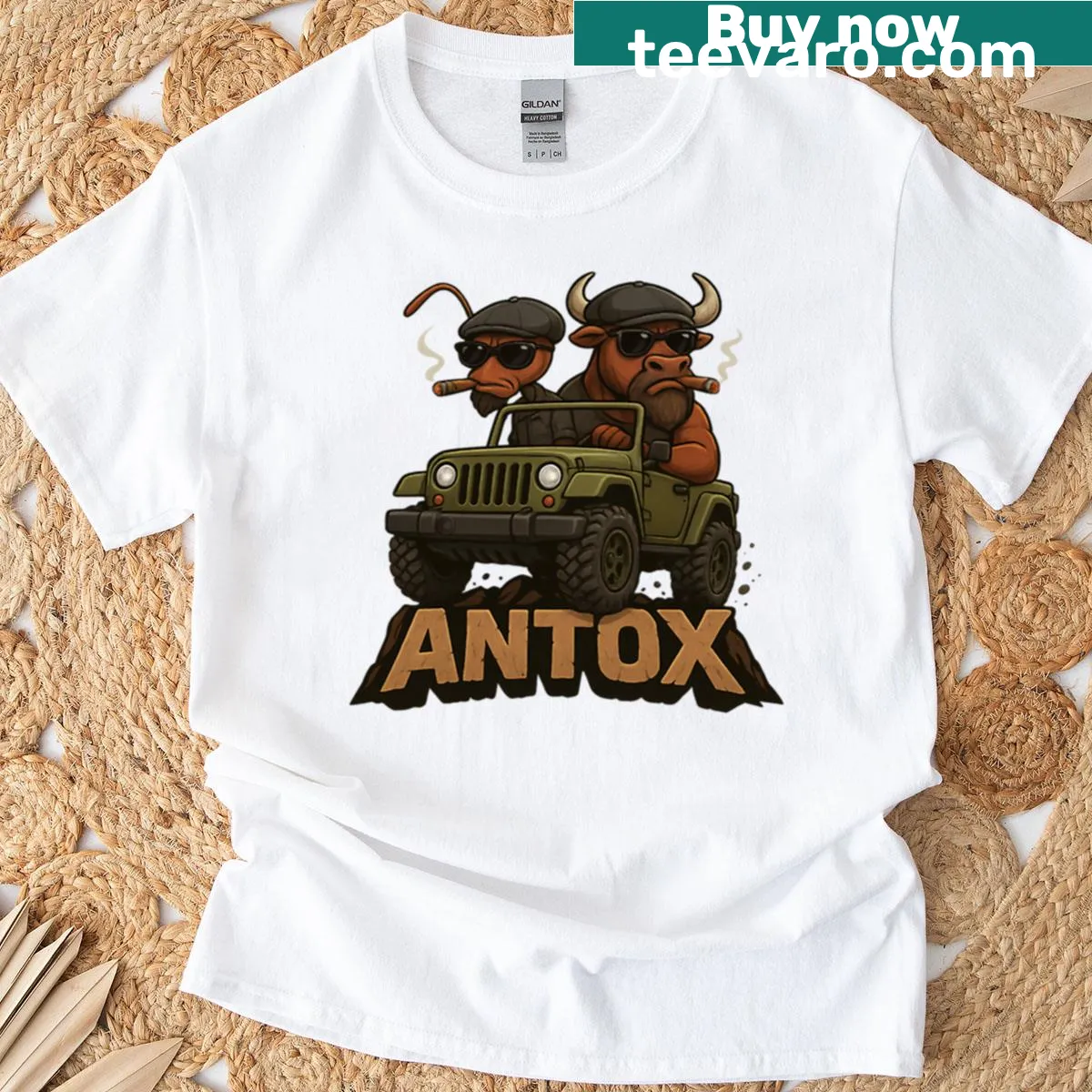 Offroad edition graphic on a vintage-style T-shirt — on a men's t-shirt