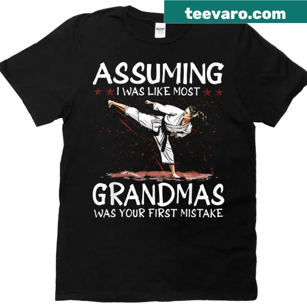 Funny grandma karate t-shirt with humorous text