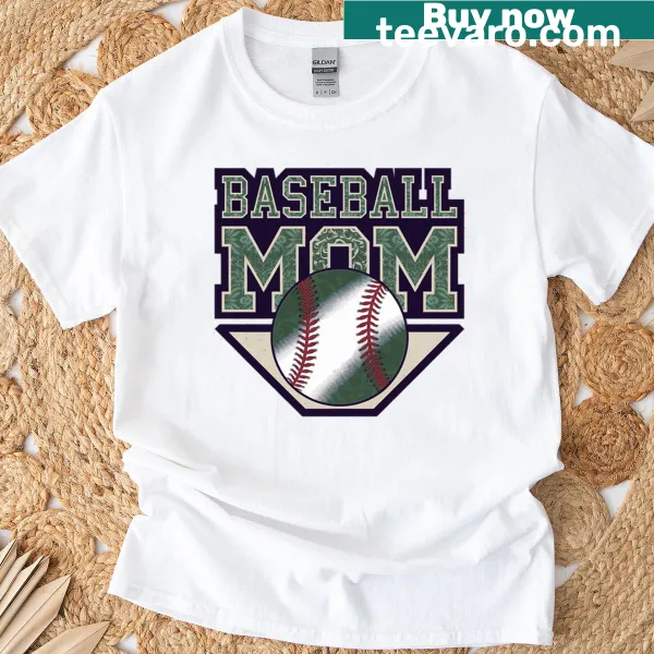 Vintage green T-shirt for baseball moms