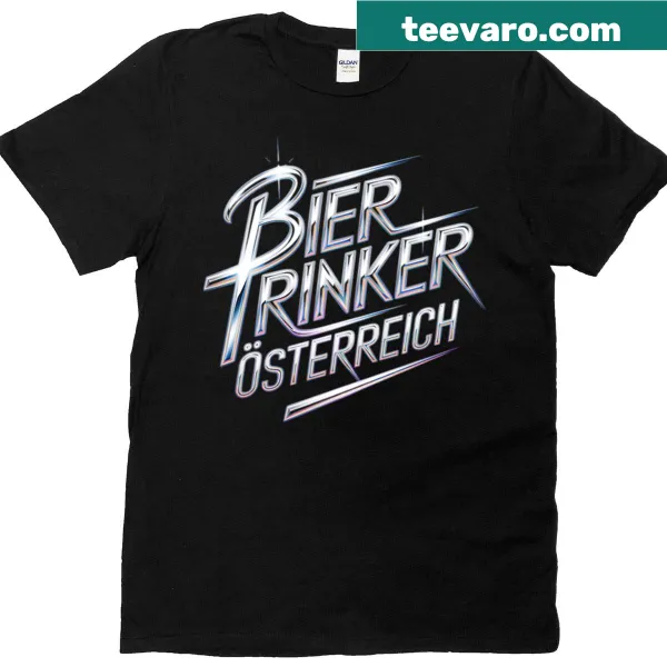 Cool beer drinker design representing Austrian beer culture on a t-shirt