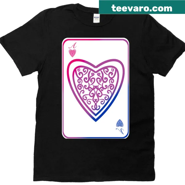 Biromantic asexual card T-shirt with a simple text design