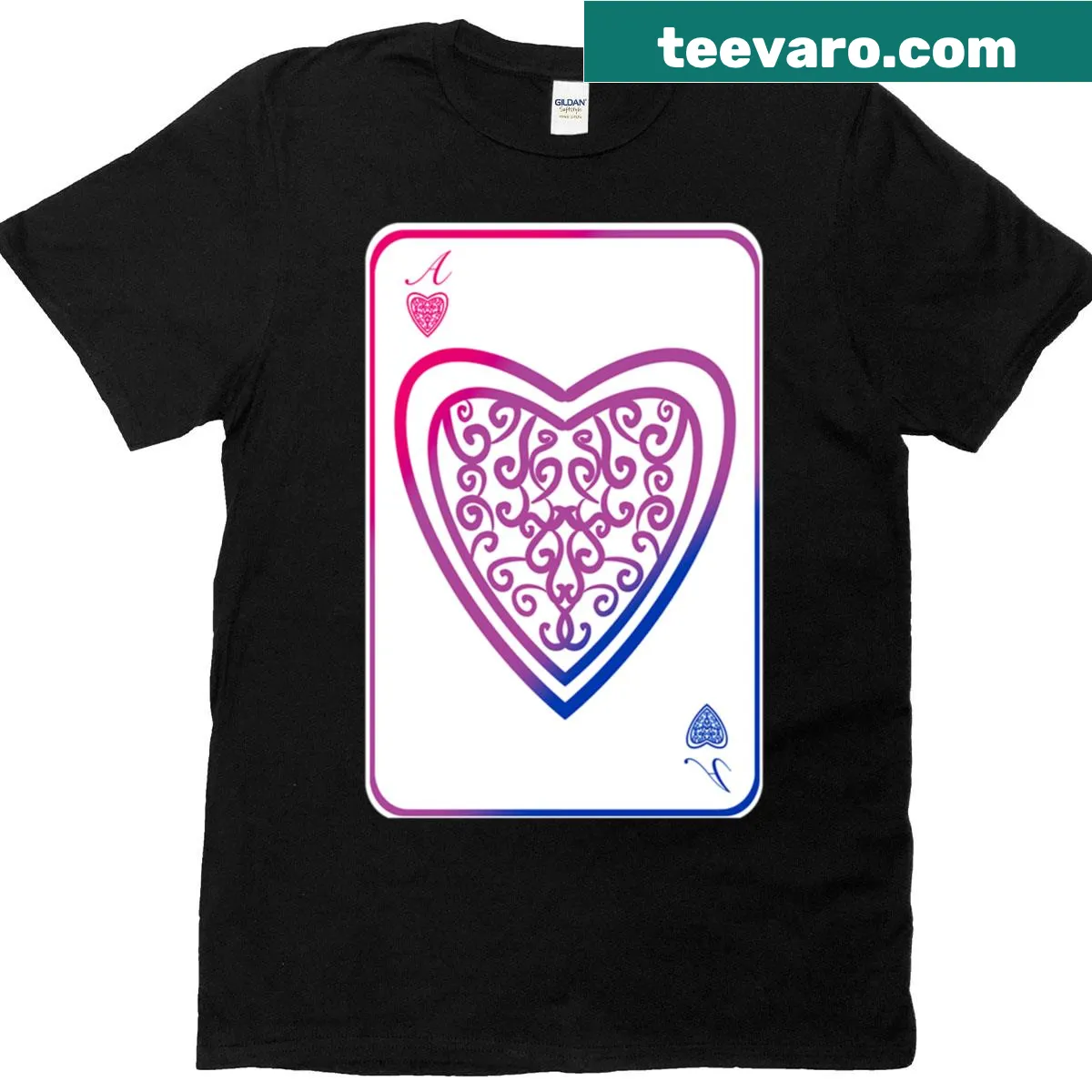Biromantic asexual card T-shirt with a simple text design — on a men's t-shirt