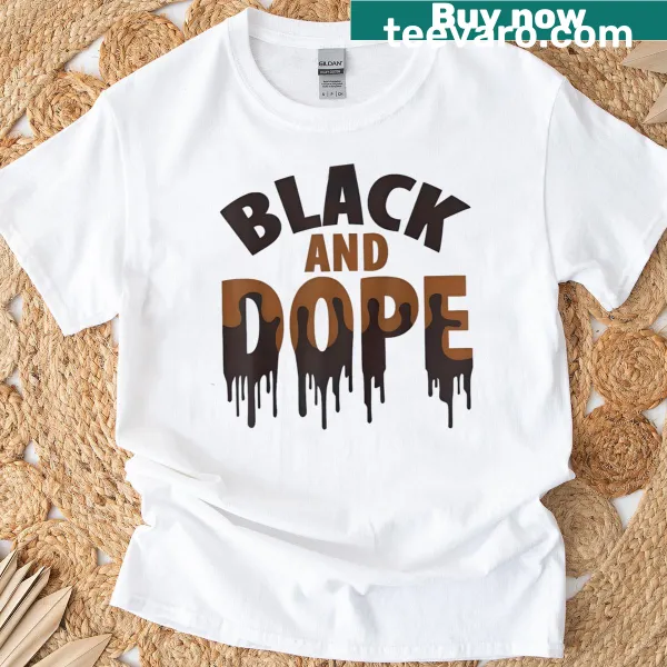 Typographic design celebrating melanin pride on a t-shirt