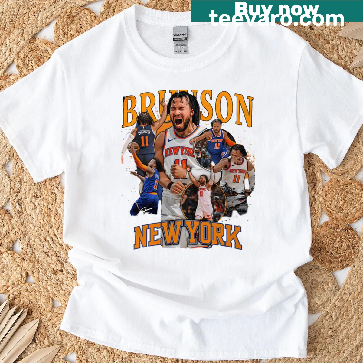 Vintage-style T-shirt featuring 'Brunson New York' in retro font — on a men's t-shirt