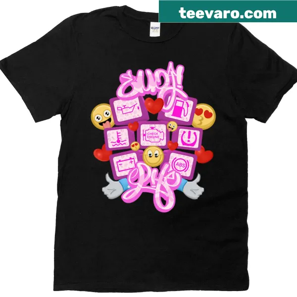 Playful t-shirt featuring cartoon car emoji design