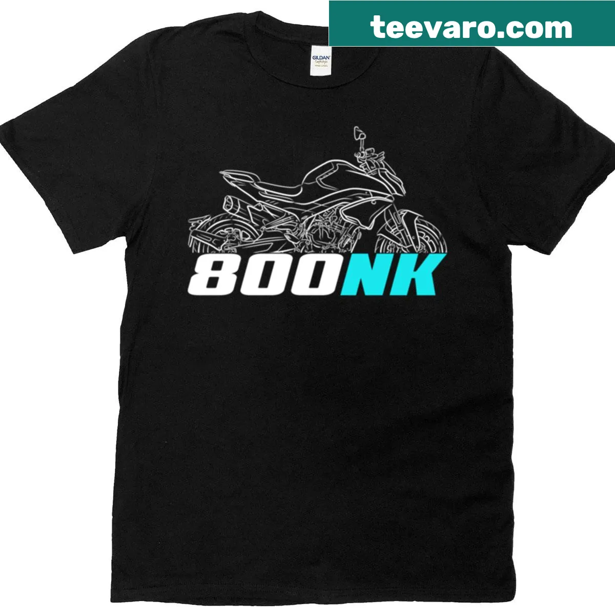 Cfmoto 800nk motorcycle t-shirt with bold display for bikers. — on a men's t-shirt