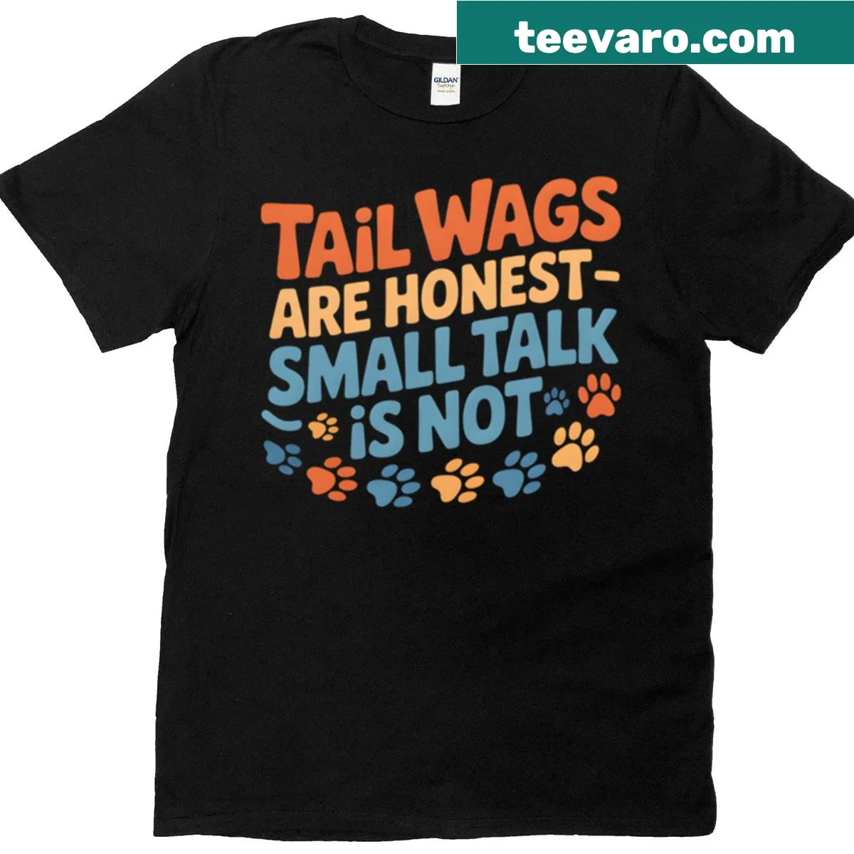 T-shirt with the phrase 'Dog Is Friendly I Am Not' focusing on honesty — on a men's t-shirt