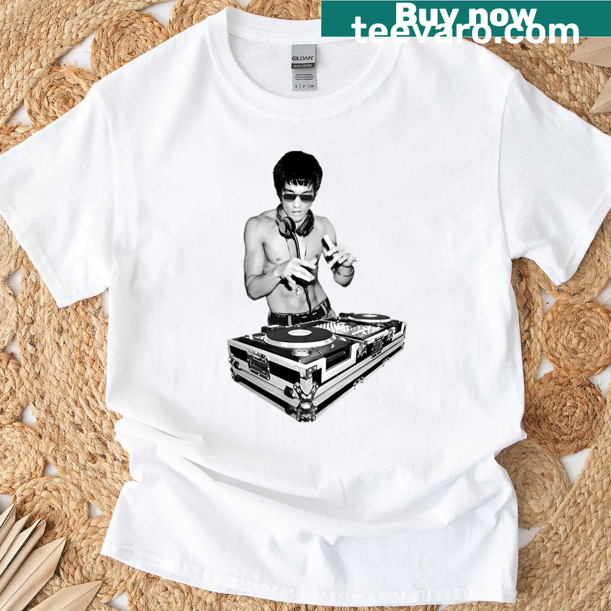 Vintage T-shirt featuring a dragon design inspired by kungfu movies — on a men's t-shirt