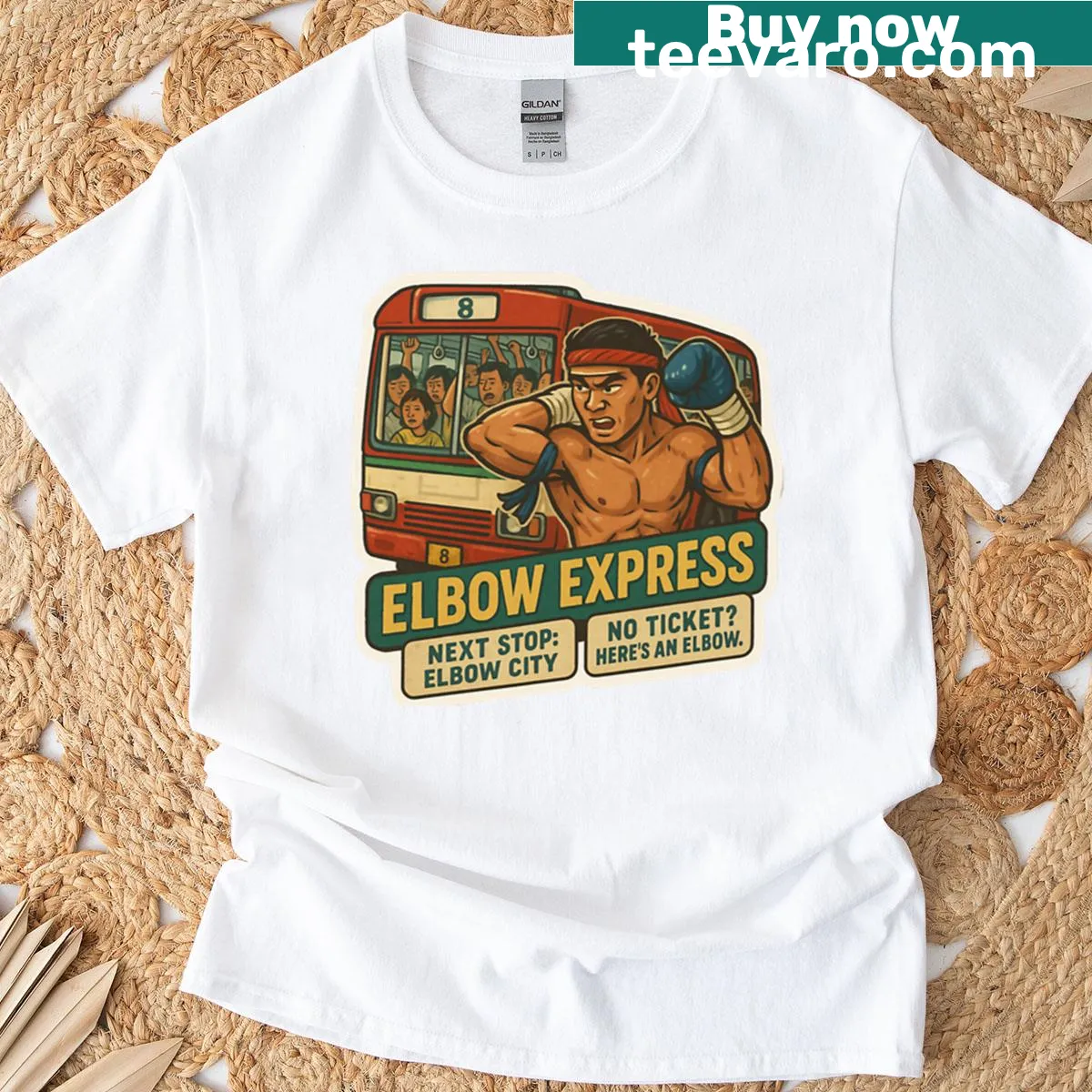 Vintage Muay Thai shirt with fast delivery graphic — on a men's t-shirt