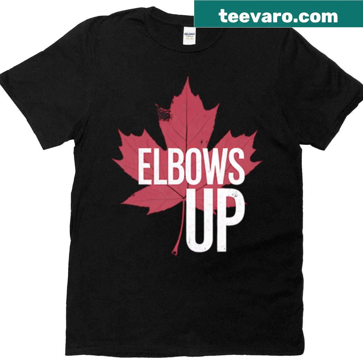 Proud Canadian T-shirt with 'True North Strong and Free' slogan — on a men's t-shirt