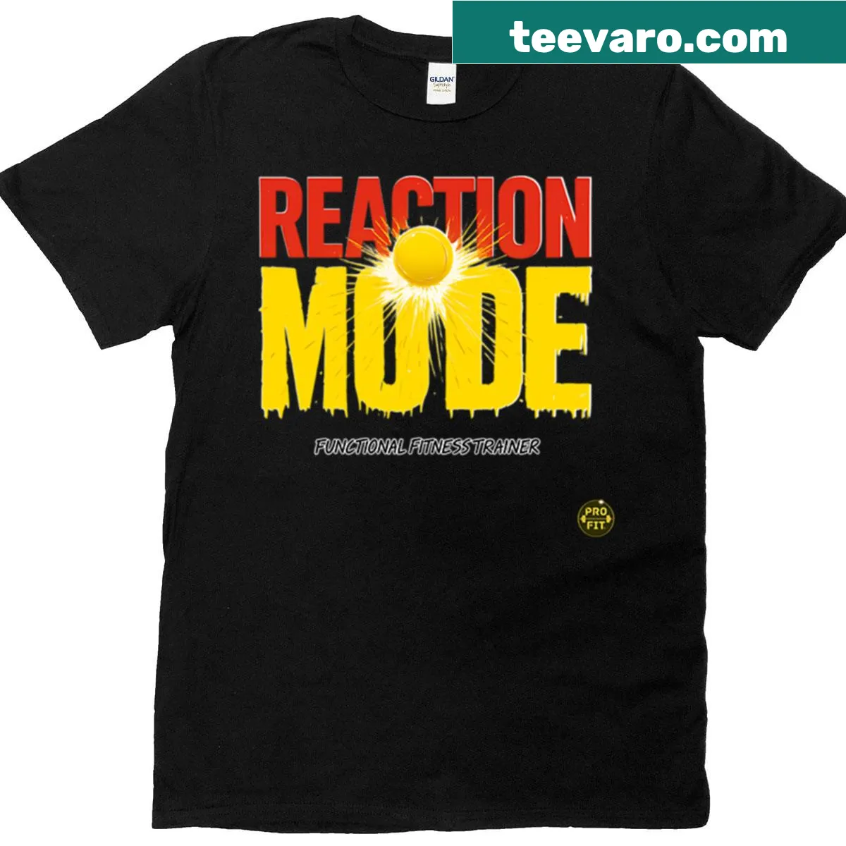Reactive strength training motivational t-shirt — on a men's t-shirt