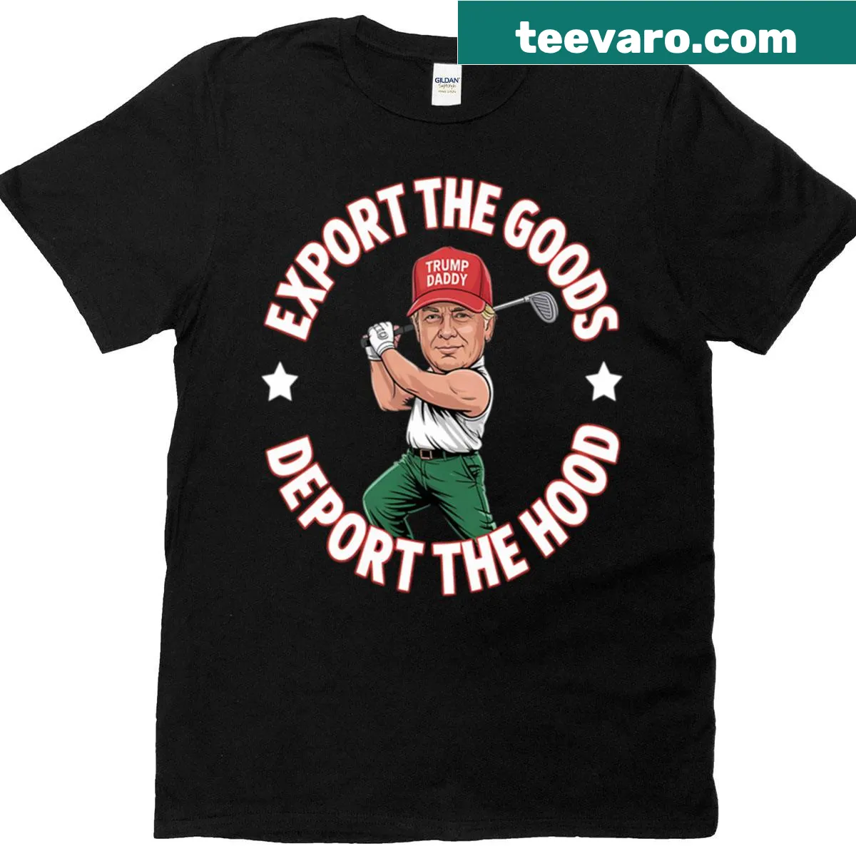 Anti-Trump phrase t-shirt with bold statement — on a men's t-shirt