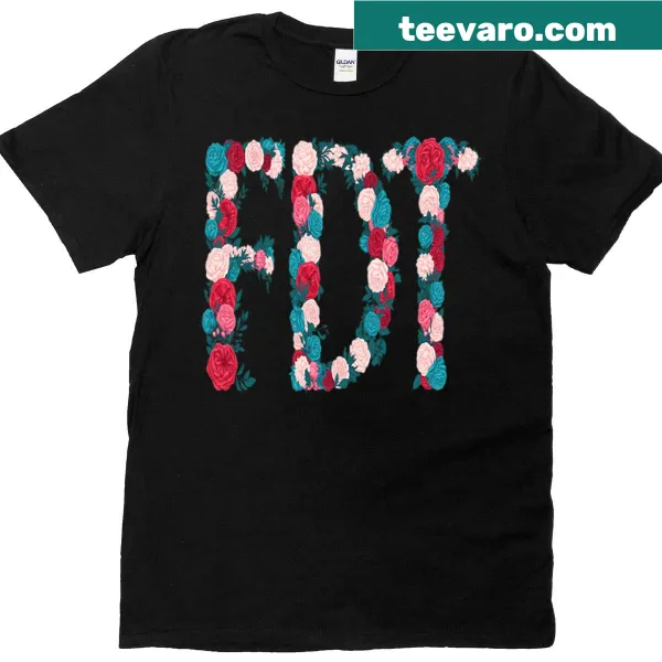 Floral typography anti-Trump graphic T-shirt