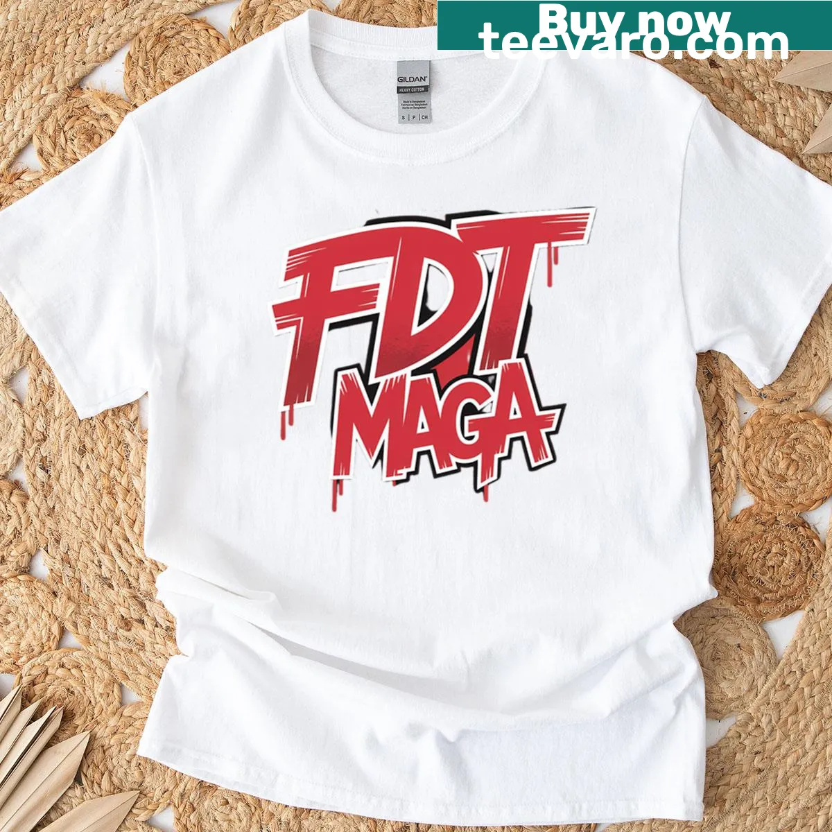 Humorous political activism T-shirt with clever phrasing — on a men's t-shirt