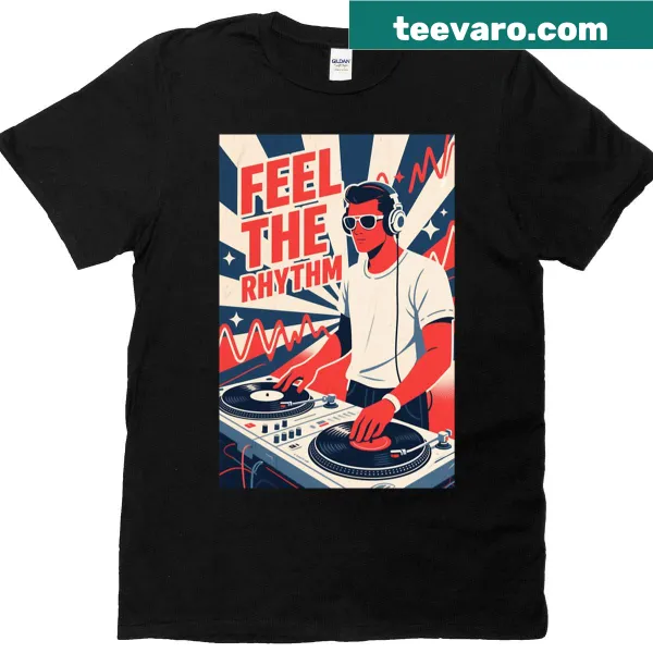 Retro DJ illustration graphic T-shirt