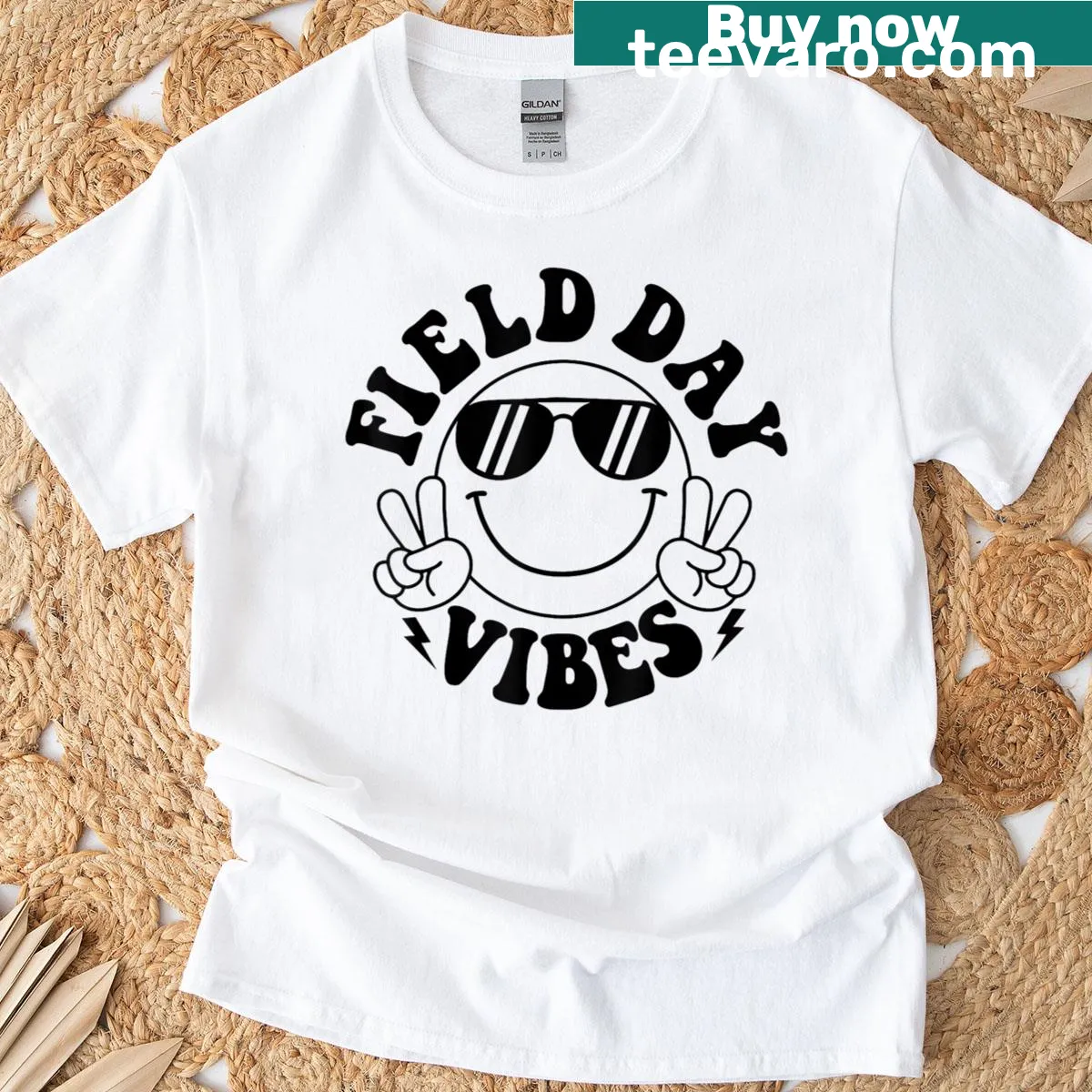 Funny Field Day Vibes t-shirt for school teachers with a playful design — on a men's t-shirt