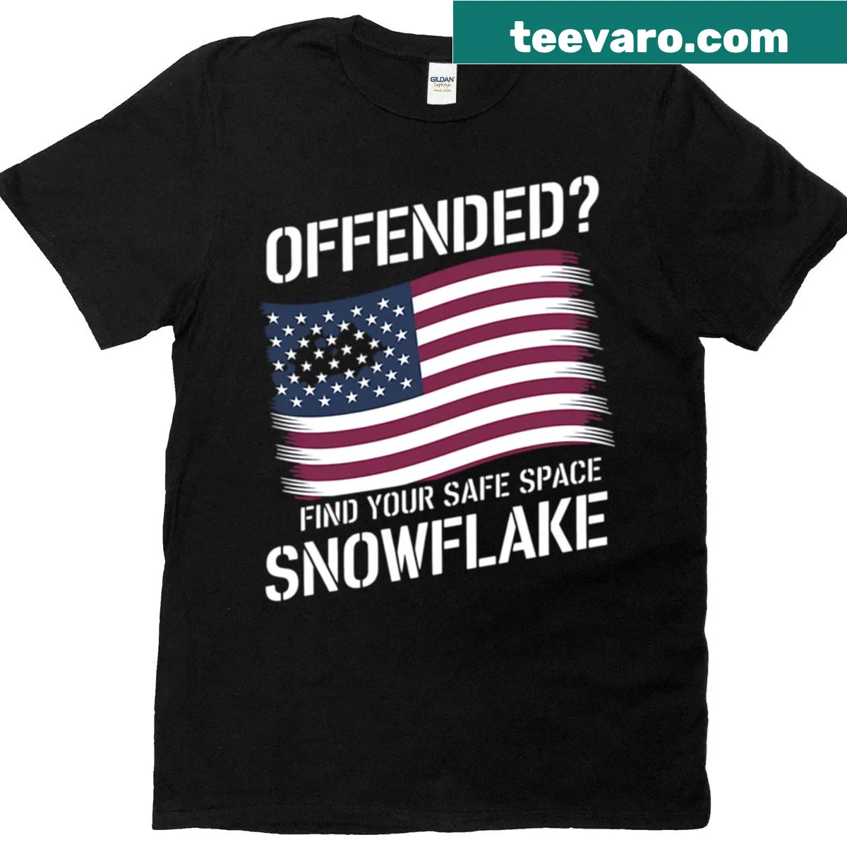 Humorous t-shirt with a snowflake and political message — on a men's t-shirt