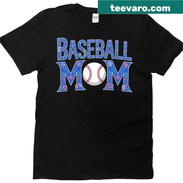 Baseball Mom oversized t-shirt with floral design