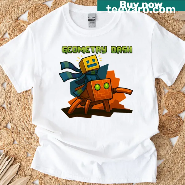 T-shirt featuring playful typography related to Geometrydash World.