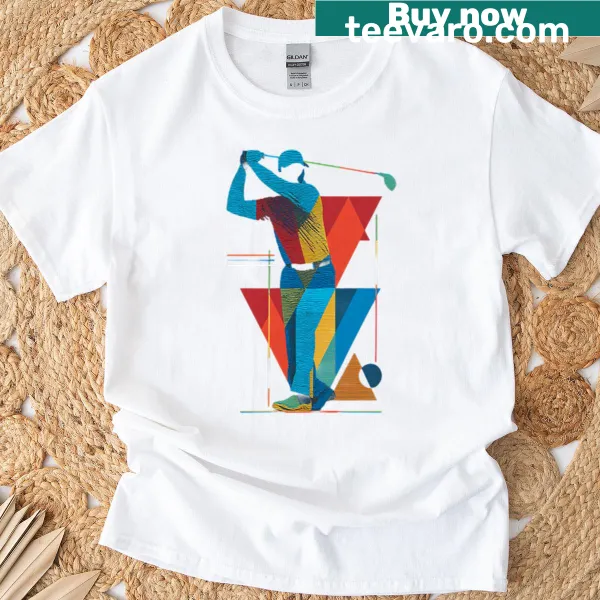 T-shirt featuring a humorous slogan related to golf.