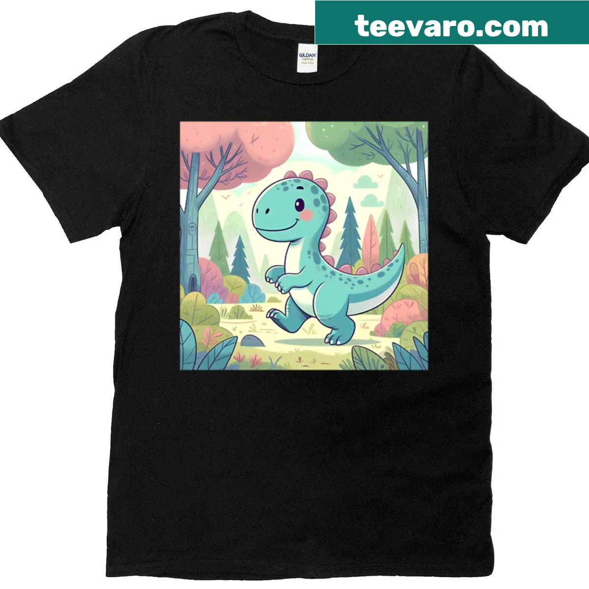 Cute dinosaur graphic on a T-shirt for playful occasions — on a men's t-shirt