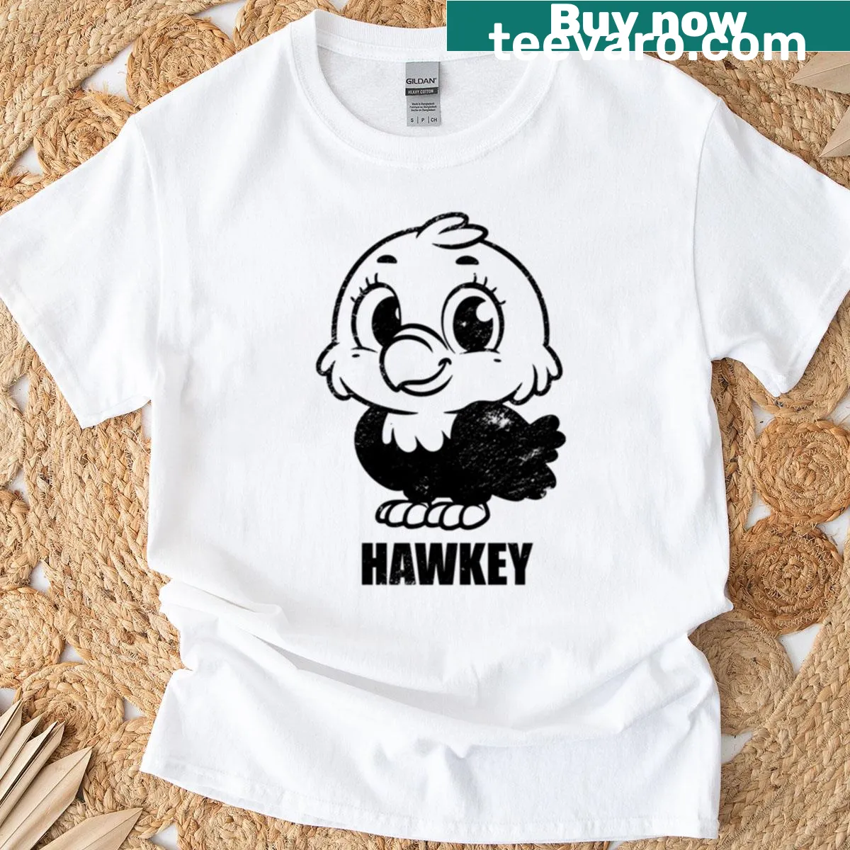 T-shirt featuring a playful hawk illustration for hockey enthusiasts — on a men's t-shirt
