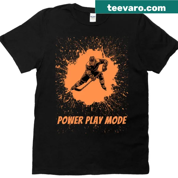 Hockey player illustration in action on a T-shirt