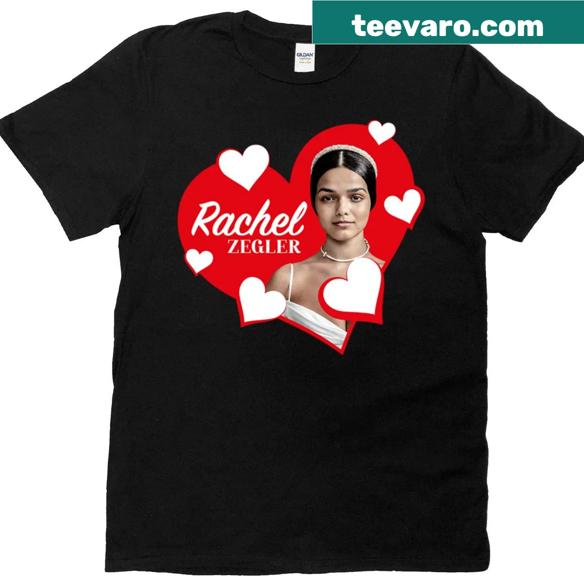 T-shirt with the phrase 'I Like Rachel Zegler' in bold letters — on a men's t-shirt