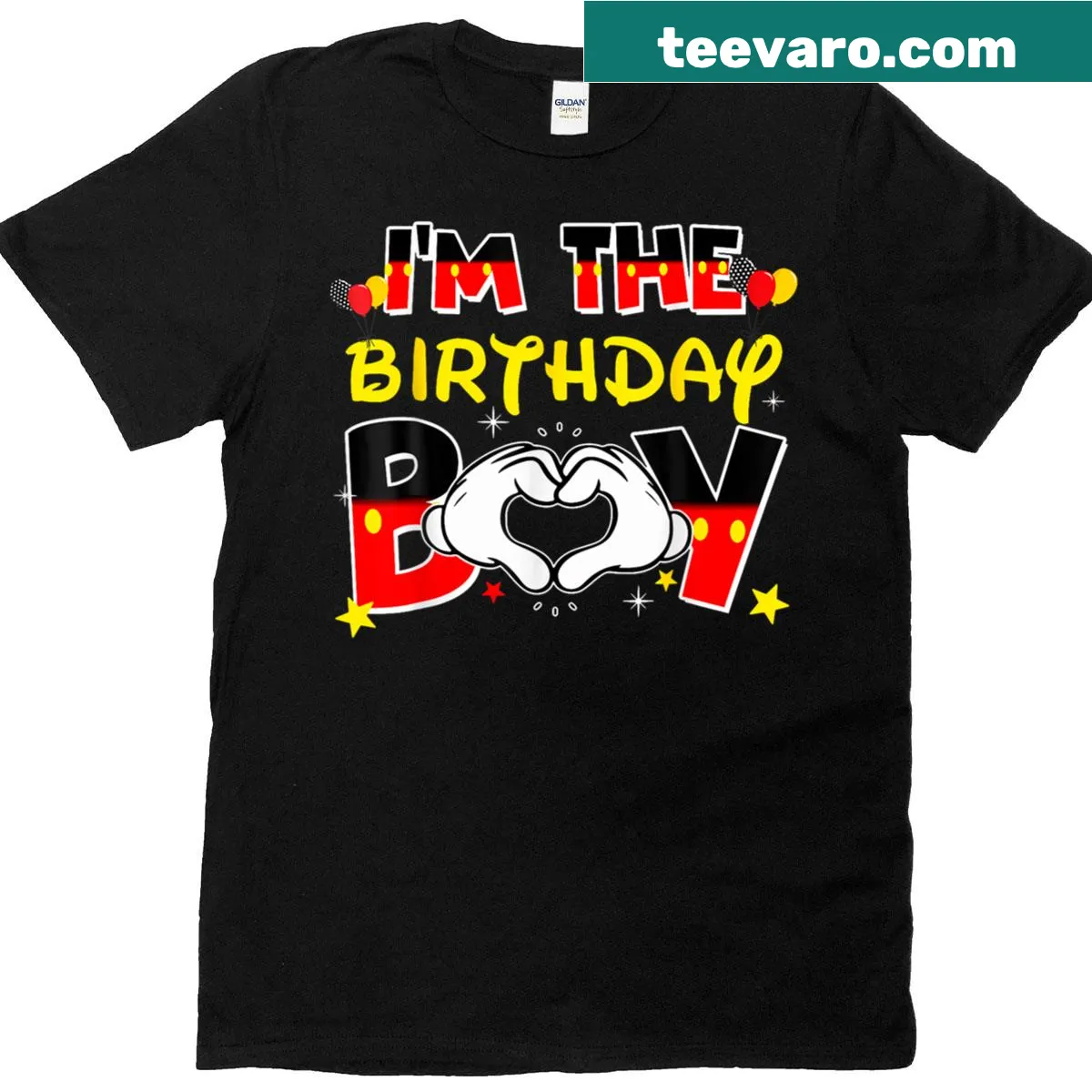 Birthday-themed T-shirt stating 'I’m The Birthday Boy' in bold font — on a men's t-shirt