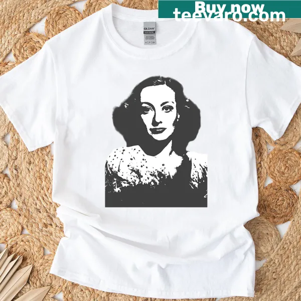 T-shirt featuring vintage typography honoring Joan Crawford