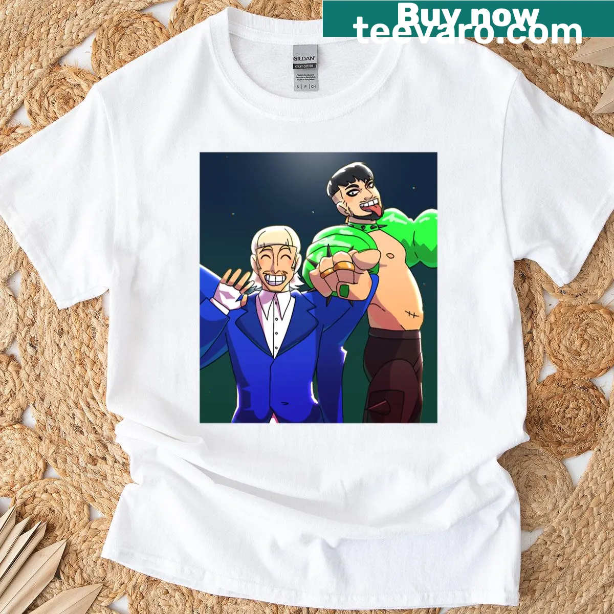 Joost Klein and Kaarija Eurovision graphic T-shirt — on a men's t-shirt