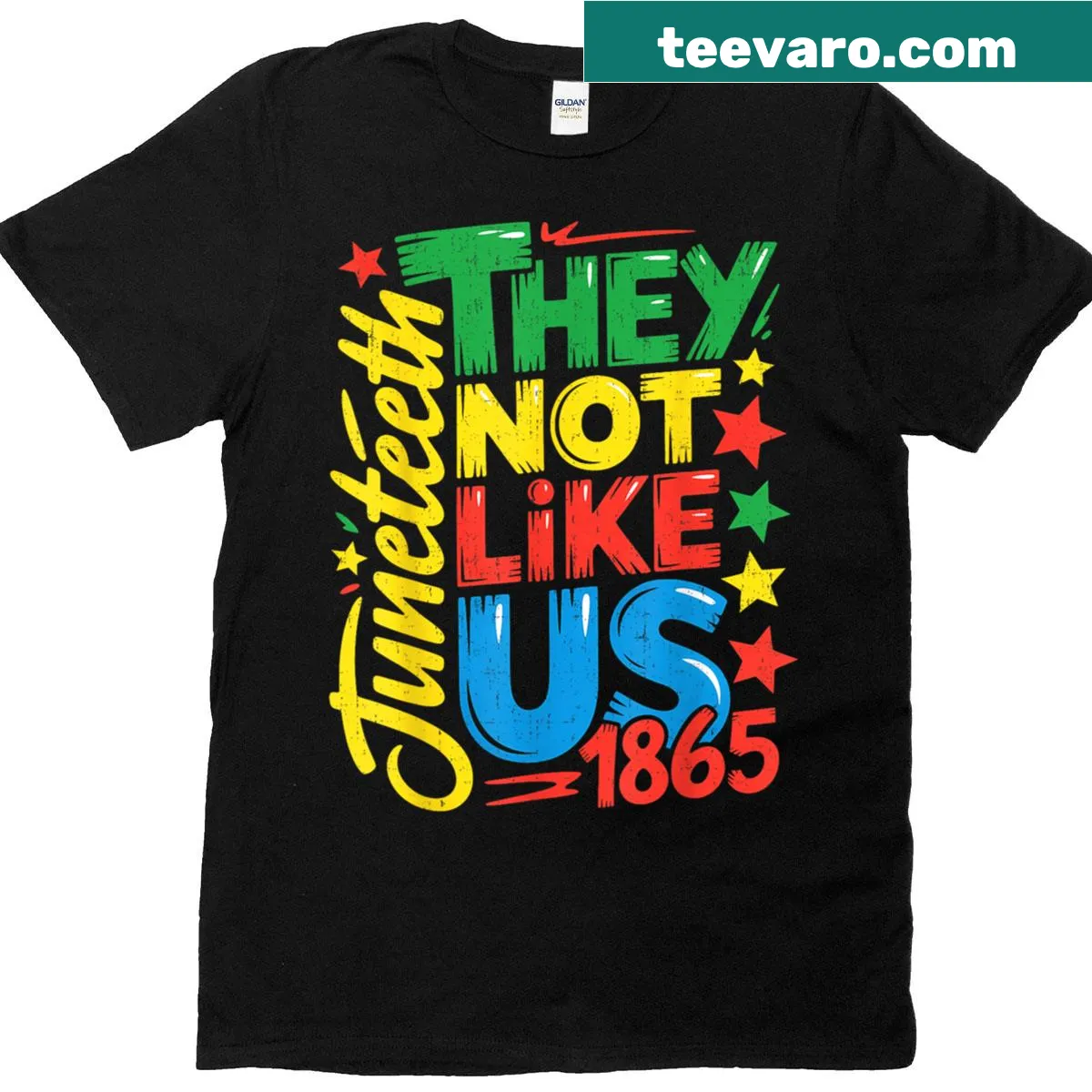 T-shirt featuring the phrase Juneteenth 1865 — on a men's t-shirt
