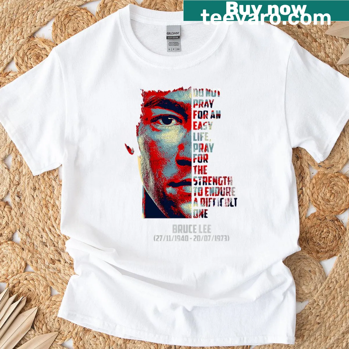 Vintage-style kungfu fan t-shirt featuring Dragonlee and martial arts graphic — on a men's t-shirt