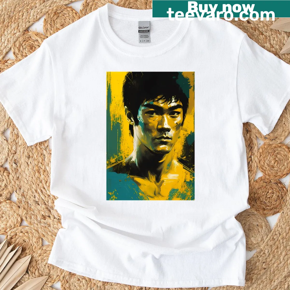 Vintage T-shirt celebrating kung fu movies with a master graphic. — on a men's t-shirt