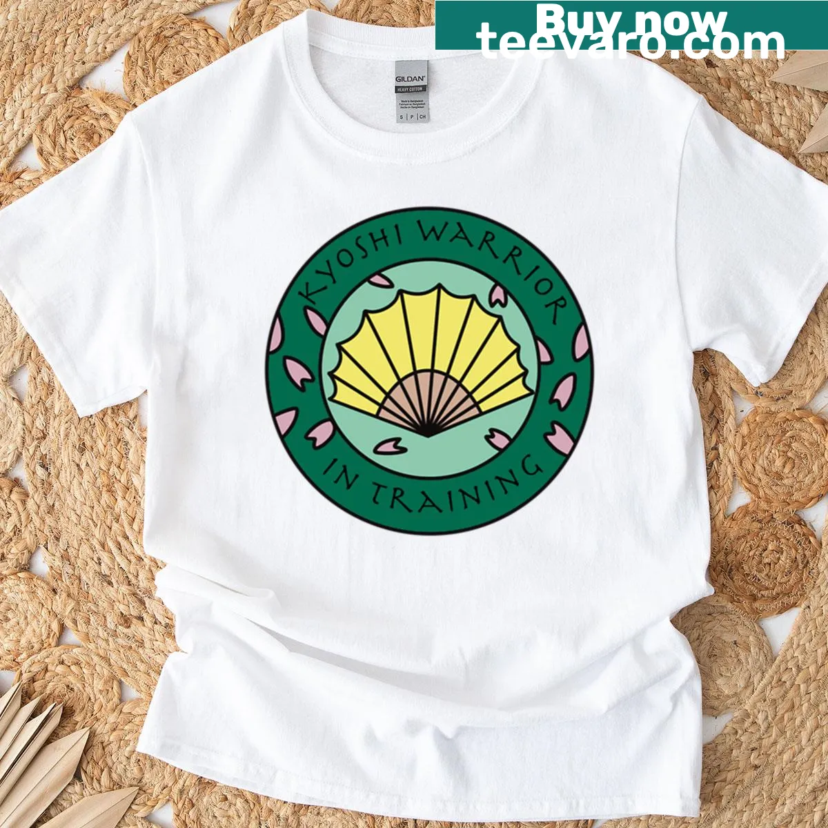 Kyoshi Warrior In Training t-shirt featuring a bold warrior graphic — on a men's t-shirt