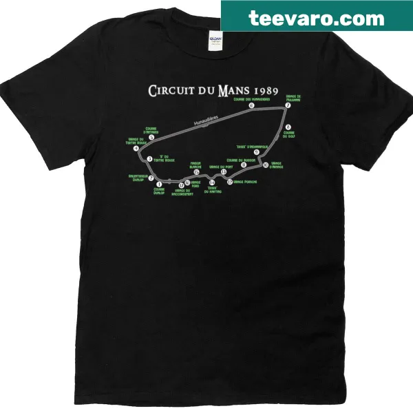 T-shirt featuring the Le Mans Circuit design for racing fans