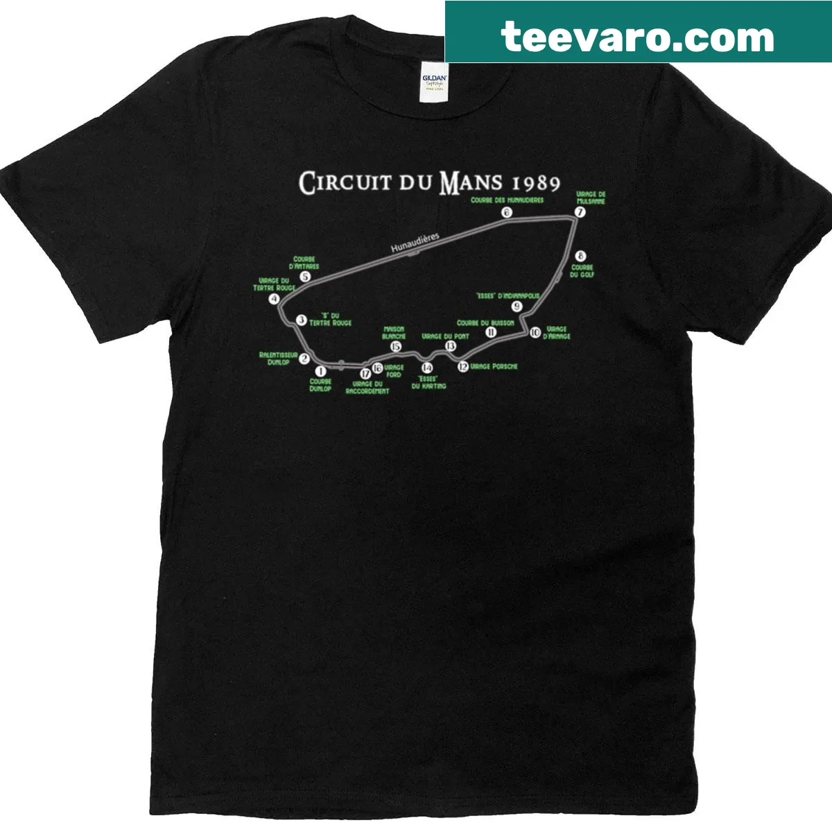 T-shirt featuring the Le Mans Circuit design for racing fans — on a men's t-shirt