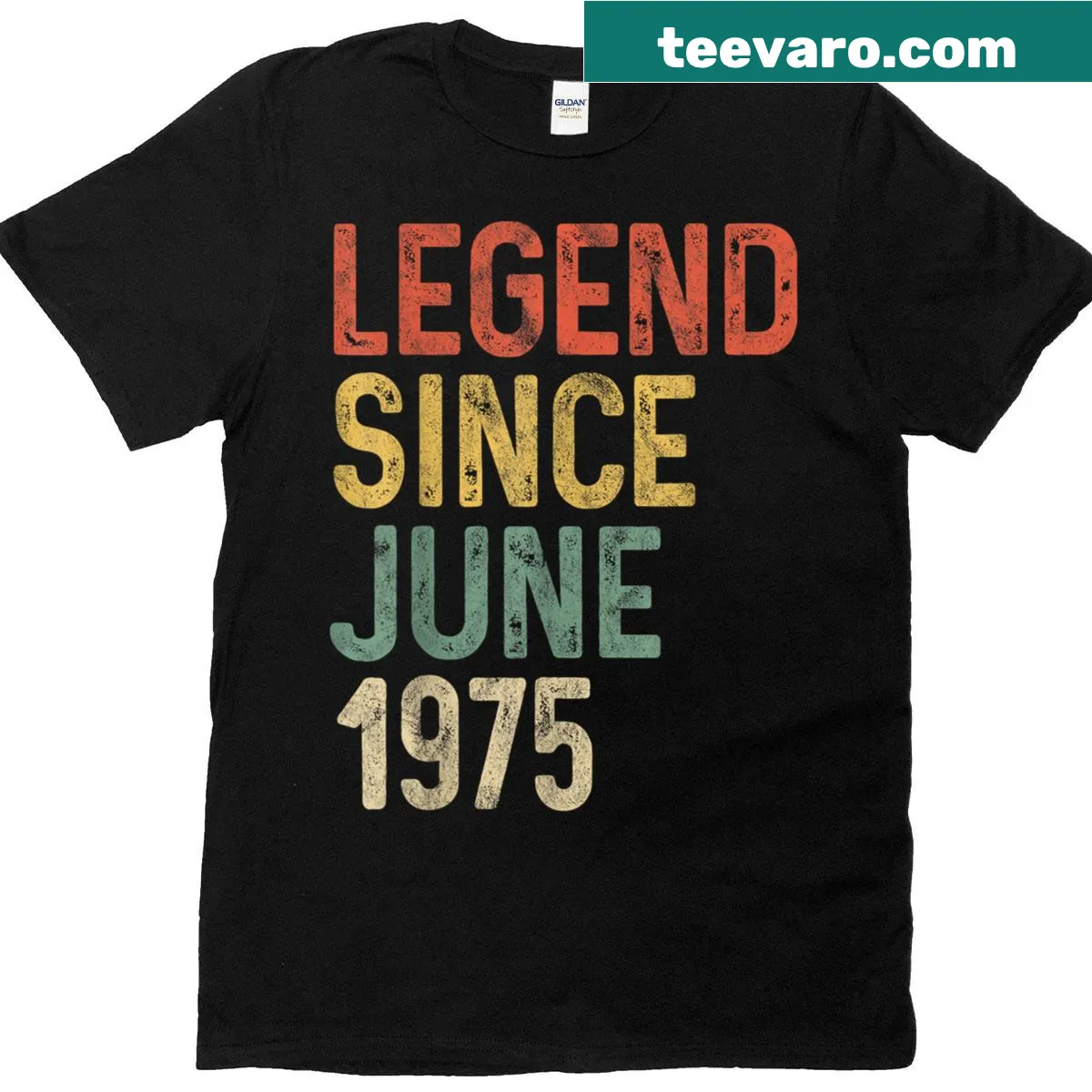 50th birthday t-shirt for those born in 1975 — on a men's t-shirt