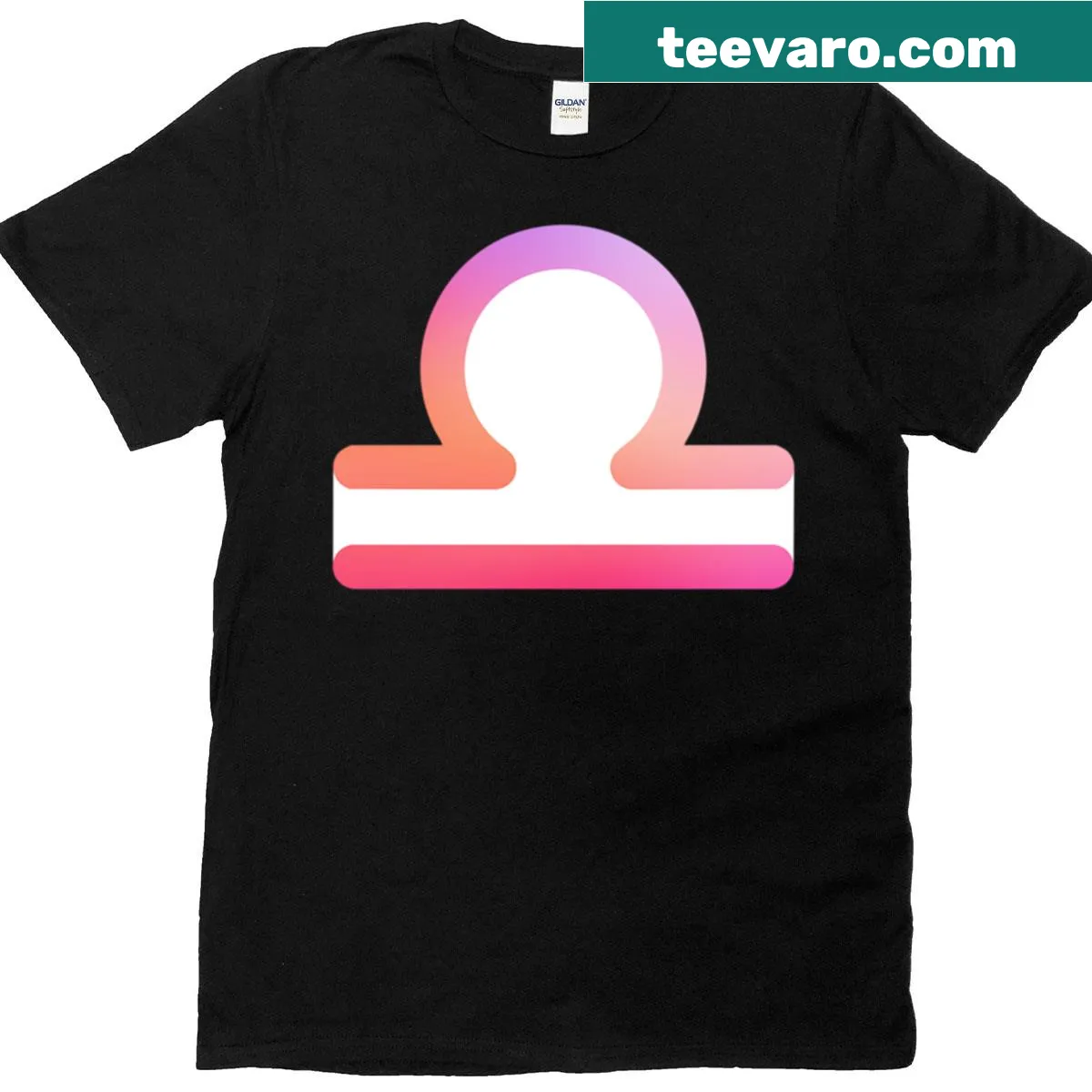Libra zodiac symbol design on a T-shirt with a gradient style — on a men's t-shirt