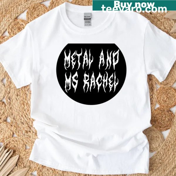 Edgy metal t-shirt featuring Ms. Rachel-inspired illustration